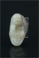 Chinese White Shoushan Stone Buddha Toggle