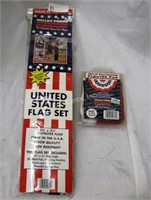 U S Flag & Pleated Fan Lot