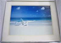 Framed Summer Beach Art 21" X 16"