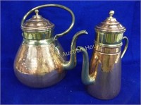 Hammered Copper Tea Pot and Coffee Pot
