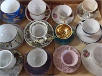 Lots of 12 Each Pairs of China Cups and Matching