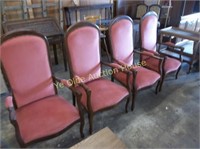 Deco Tall Backed Fireside Chairs w/ Exposed