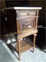 Matching Henry II Bedside Cupboard w/ Marble Top