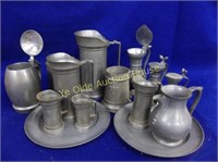 Box Lot of Assorted Pewter