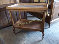 Louis XV Tiger Oak Trolley W/ Removable Butlers