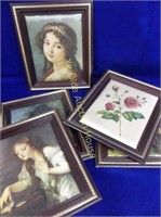 Set of 5 Unusual Silk Cushioned Pictures