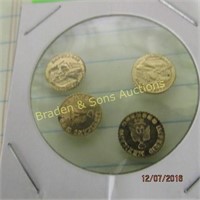 GROUP OF FOUR 2K GOLD MAXIMILIAN RESTRIKE COINS