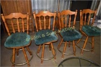 GROUP OF 4 CONTEMPORARY SWIVEL BAR STOOLS WITH