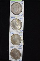 GROUP OF 4 QUALITY MORGAN SILVER DOLLARS