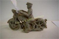 VINTAGE CAST IRON TOY MOTORCYCLE