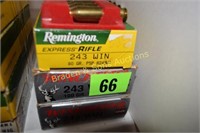 GROUP OF 66 ROUNDS CAL. 243 WIN MISC AMMO