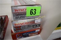 GROUP OF 4 ROUNDS WINCHESTER CAL. 22-250 AMMO,