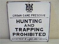 ONTARIO CROWN GAME PRESERVE HUNTING AND TRAPPING