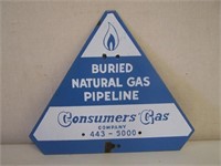 BURIED NATURAL GAS PIPELINE SSP SIGN -   12" X
