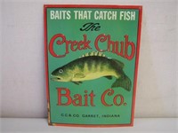 CREEK CHUB BAIT CO. EMBOSSED SST SIGN - AAA SIGN