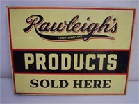 RAWLEIGH'S PRODUCTS SOLD HERE TIN FLANGE - CCC -