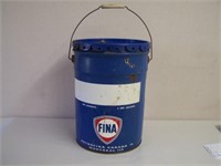 1960 FINA 5 IMP. GALLON PAIL WITH LID - EMBOSSED