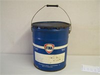 FINA 35 LB. GREASE PAIL WITH LID - SURFACE RUST &