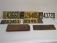 LOT OF 17 ONTARIO LICENSE PLATES 1914 - 1919 /