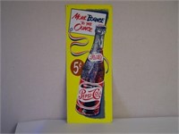 PEPSI-COLA EMBOSSED SST SIGN - 26" X 10" - NEW