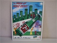 1993 EMBOSSED 7UP SST SIGN - 17" X 13 1/8" -