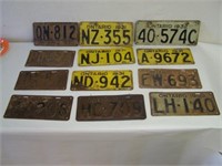 LOT OF 15 ONTARIO LICENSE PLATES 1930 - 1932 /