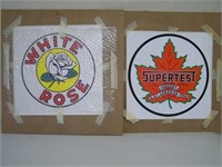 LOT OF 2 DECALS - WHITE ROSE -13" X 13" -