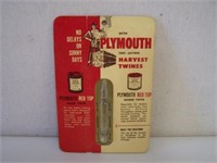 PLYMOUTH HARVEST TWINES CARDBOARD ADVERTISING