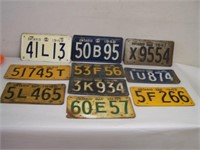 LOT OF 15 ONTARIO LICENSE PLATES 1940'S - SHOWS