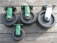 Lot of (4) Large Caster Wheels 10" 8" and 6"