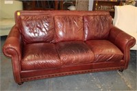 Leather Sofa w/ nailhead trim by Leather Trend