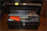 Atkinson Tool Box w/ contents; hammer, drill bits