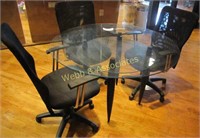 48 inch glass circular conference table with