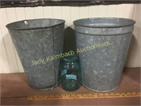 Pair of galvanized sap buckets