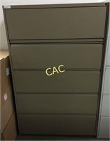 5 Drawer L File Cabinet With Keys, Metal 42"