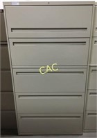 5 Drawer L File Cabinet, Metal 36"