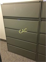 5 Drawer L File Cabinet, Metal 42"