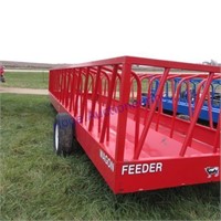 Red portable hay feeder 24', new