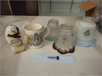 3 Glass Globes & 2 Vintage Collectibles
