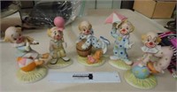 Set of 5 LEFTON Porcelain Clowns