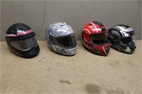 (4) SNOWMOBILE AND MOTORCYCLE HELMETS