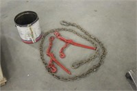 12FT LOGGING CHAIN WITH (2) LOAD BINDERS, AND