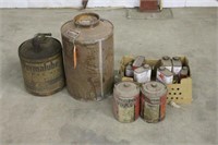 ASSORTED VINTAGE METAL AND TIN CANS
