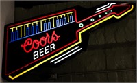 90s Coors Beer Neon Style Lighted Guitar Bar Sign