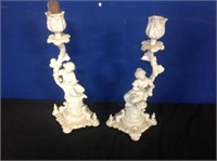 2 METAL CANDLESTICKS