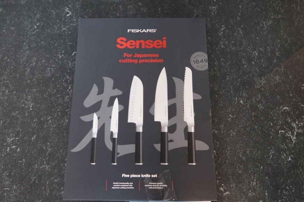Slapper af vedholdende Nægte Fiskars Sensei kniv sæt m/5 knive | Campen Auktioner A/S