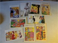 9 vintage postcards
