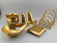 Miscellaneous Brass Items.Letter Rack
