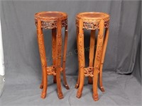 Carved Chinese Plant Stands.Dragons