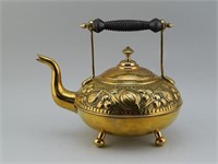 Brass Tea Pot w/Repousse Decoration